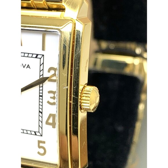 Bulova Women\'s Watch 97L186 Sutton Quartz White Dial Gold Stainless Steel Tank main image 7
